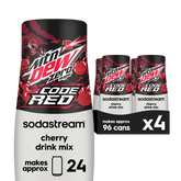Sodastream MTN DEW Code Red Cherry Zero Sugar Drink Mix 4 Pack 440ml