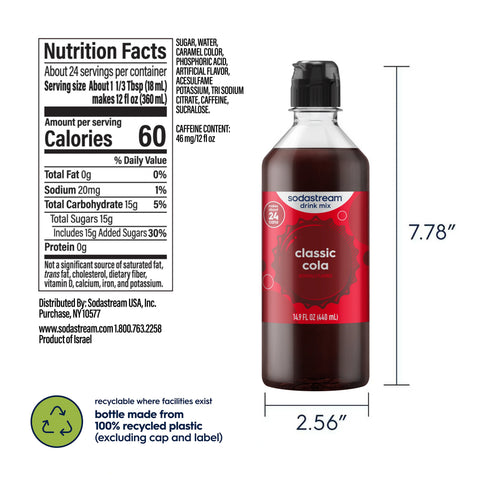 Sodastream Classics® Cola Drink Mix 4 Pack 440ml