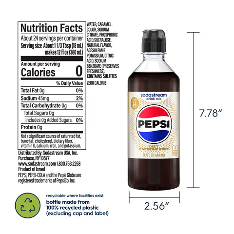 Sodastream Diet Pepsi® Caffeine Free Drink Mix 440ml