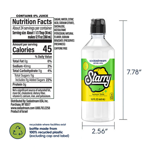 Sodastream STARRY® Lemon Lime Drink Mix 440ml