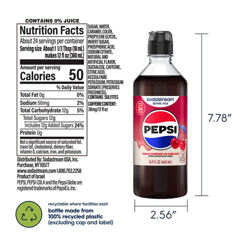 Sodastream Pepsi® Wild Cherry & Cream Drink Mix 440ml