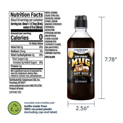 Sodastream MUG® Root Beer Zero Sugar Drink Mix 440ml