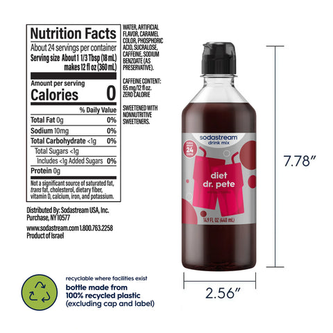 Sodastream Classics® Diet Dr. Pete Drink Mix 4 Pack 440ml